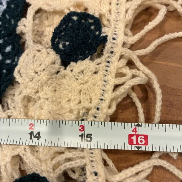 POL Cream and Blue Crochet Crop Top - Picture 6 of 6